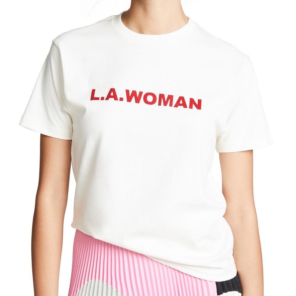 L.A. Woman White Tee with Red Print